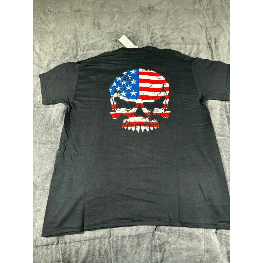 Diesel Life Mens Skull Graphic T-Shirt Black Heavy Cotton Crew Neck Large NEW